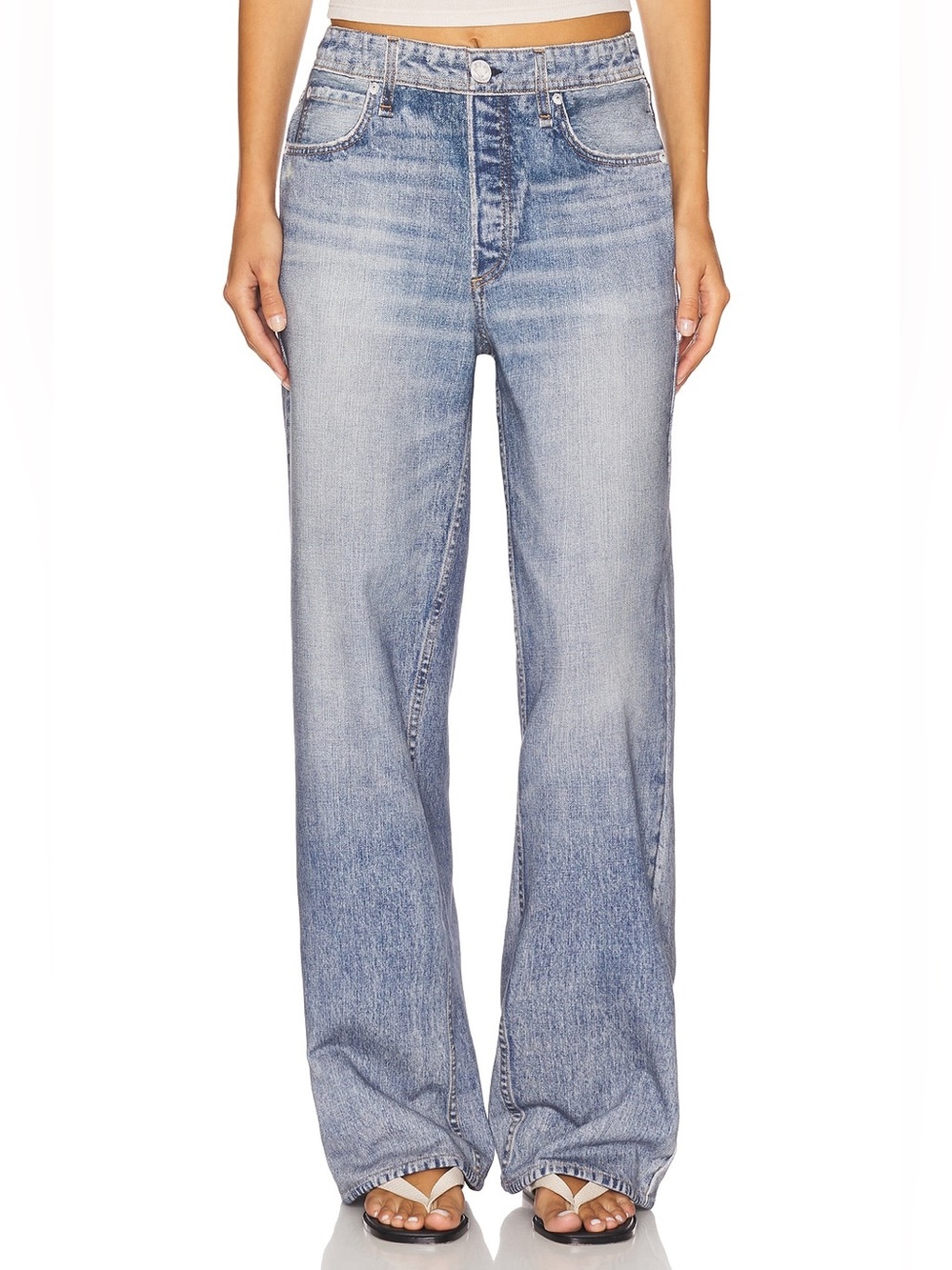 Rag & Bone rb Miramar Terry Wide Leg Jeans in Scarlet